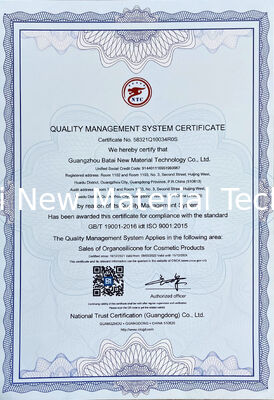 Gel élastomère de silicone sans volatils, à haute brillance et toucher soyeux pour un fond de teint longue tenue