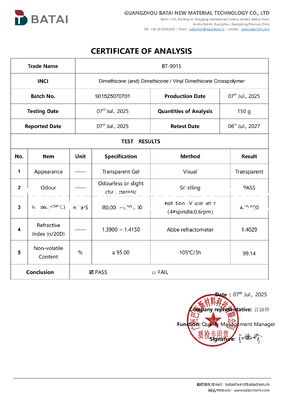 Copolymère de diméthicone de qualité cosmétique avec un effet léger et non gras dans les écrans solaires imperméables